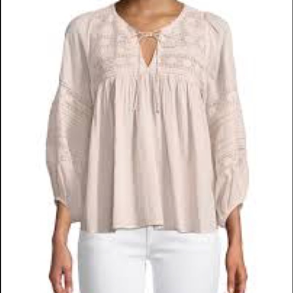 Velvet Tops - Velvet Evie Boho Lace Peasant Top